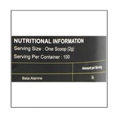 supplementfact - Healthvit Fitness Beta Alanine Powder,  0.44 lb  Unflavoured 