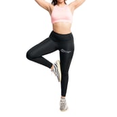 Fitup Life Solid Women Tights, Black Medium