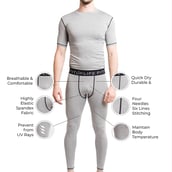 2 - Fitup Life Solid Men Tights Compression,  Grey  Medium 