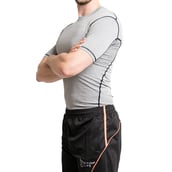 1 - Fitup Life Gym Wear Men Compression Half Sleeve,  Grey  Small 