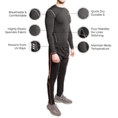 4 - Fitup Life Gym Wear Men Compression Full Sleeve, Black Small
