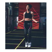 4 - Fitup Life Women Grey Striped Tights, Black Medium