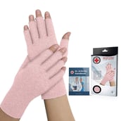 2 - Dr. Arthritis Women Arthritis Gloves with Soft Compression,  Black with Hand Book (Pair)  Large 