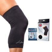 1 - Dr. Arthritis Copper Infused Knee Support,  Black with Hand Book  Small 