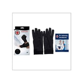 3 - Dr. Arthritis Copper Infused Gloves,  Black with Hand Book (Pair)  Medium 