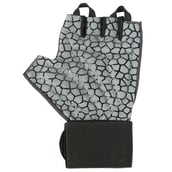 3 - Fitup Life Gym Gloves with Adjustable Velcro Strap & Web Leather Padding,  Black with Grey  Medium 