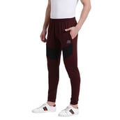 3 - Masch Mens Regular Fit Polyester Cotton Joggers (MSTP 1218 CS FTP CTNMRNB), Maroon Large