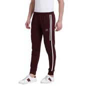 5 - Masch Mens Regular Fit Polyester Cotton Joggers (MSTP 1218 CS S2P1HLF CTNMRNW),  Maroon  Small 