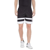 3 - Masch Mens Regular Fit Polyester Shorts (MSSH 0618 CS 321 BW),  Medium  Black and White 