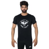 1 - DK Active Wear Half Sleeve Gym T Shirt (Hulk),  Black and Silver  Medium 