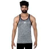 1 - Decisive Fintess 2 Ton Slim Fit Stringer Vest,  Grey  Small 