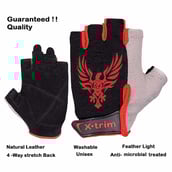 1 - Xtrim Pro Grip Real Leather Gym Training Gloves for Men,  Black & Red  XXL 