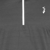 4 - Campus Sutra Striped Men Mandarin Collar T Shirt,  Grey & Black  Large 