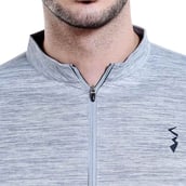 4 - Campus Sutra Solid Men Mandarin Collar T Shirt,  Grey  XL 