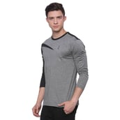 3 - Campus Sutra Solid Men Round or Crew T Shirt,  Black & Grey  Medium 