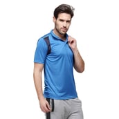 2 - Campus Sutra Solid Men Polo Neck Half Sleeve T Shirt, Blue Small