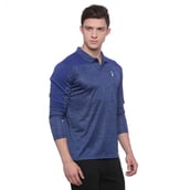 3 - Campus Sutra Solid Men Polo Neck T Shirt, Navy Blue Medium