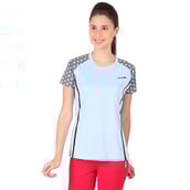 1 - Vector X Printed Women's Round Neck T Shirt  (VTDF 005),  Aqua  Large 