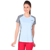 1 - Vector X Printed Women's Round Neck T Shirt (VTDF 005), Aqua Small