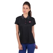 1 - Vector X Solid Women's Polo Neck T Shirt (VTDF 008),  Navy  Large 