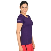 3 - Vector X Women's Polyester Round Neck T Shirt (VTDF 015),  Purple  Small 