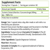 supplement - Natures Velvet Turmeric Curcumin C3 Complex, 60 capsules