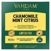 VAHDAM Chamomile Mint Citrus Green Tea, 15 Piece(s)/Pack Natural
