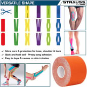 4 - Strauss Kinesiology Sports Tape, Orange 5 m