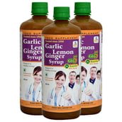 1 - SKSB GLG5 + Karela Garlic Lemon Ginger Karela with Honey Syrup Pack of 3,  525 ml 