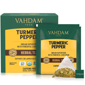 3 - VAHDAM Turmeric Pepper Herbal Tea,  Natural  15 Piece(s)/Pack 
