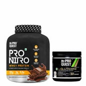 1 - Proquest Pro Nitro Whey Protein 4.4lb & L-Glutamine 0.66lb Combo, 2 Piece(s)/Pack Belgian Chocolate & Unflavoured