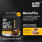 6 - Proquest Pro Nitro Whey Protein 4.4lb & L-Glutamine 0.66lb Combo, 2 Piece(s)/Pack Belgian Chocolate & Mix Fruit