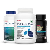1 - GNC Mega Men One Daily Multivitamin 30 Tablets with Fish Oil 60 Softgels & Calcium Plus 60 Tablets Combo,  3 Piece(s)/Pack  Unflavoured 