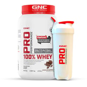 1 - GNC Pro Performance 100% Whey Protein & White Shaker 700 ml Combo, 2 lb Chocolate Supreme