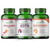 1 - Simply Herbal Collagen 60 Caps with Biotin 60 Tabs & Glutathione 60 Caps Combo, 3 Piece(s)/Pack Unflavoured