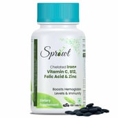 1 - Sprowt Chelated Iron + Vitamin C B12 Folic Acid & Zinc, 100 tablet(s)