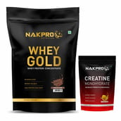 1 - Nakpro Whey Gold Protein Concentrate,  2.2 lb  Chocolate with Creatine Monohydrate 0.22 lb Fruit Punch 