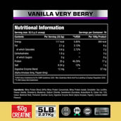 One Science 100% Premium Whey Protein, 5 lb Vanilla Very Berry - with Free 150g Creatine