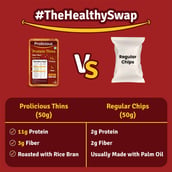 3 - Prolicious Protein Thins Snack Chips, Peri Peri (Pack of 7) 50 g
