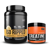 QNT ISO Ripped & Creatine Monohydrate Unflavoured 0.198 lb Combo, 2.2 lb Kesar Malai Kulfi
