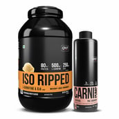 QNT ISO Ripped & Carnipump Ripping Pre-workout 500ml Peach Combo, 4.4 lb Kesar Malai Kulfi