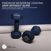 3 - Nivia Neoprene Dumbbell, Charcoal Blue 5 kg