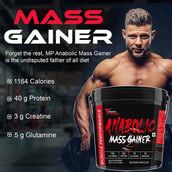 7 - Muscle Performance Anabolic Mass Gainer with Creatine Monohydrate 0.66 lbs, Steel Shaker & Gym Bag Combo, 11 lb Belgium Chocolate