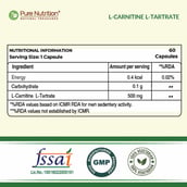 2 - Pure Nutrition L-Carnitine L-Tartrate, 60 veggie capsule(s) Unflavoured