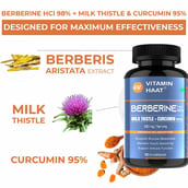 4 - Vitaminhaat Berberine HCl 98% with Milk Thistle & Curcumin 95%, 60 capsules