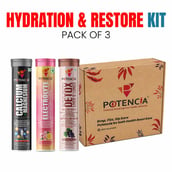 1 - Potencia Hydration & Restore Kit,  3 Piece(s)/Pack  Electrolyte(Rose Lemonade),Calcium & Magnesium(Toffee Apple),Detox Liver & Lungs(wild Grape) 