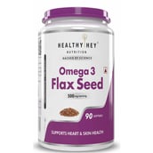 1 - HealthyHey Nutrition Omega 3 Flaxseed Oil with Vitamin E, 90 softgels