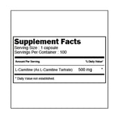 supplement - VX Nutrition L Carnitine X500, 100 capsules Unflavored