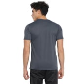 1 - Campus Sutra Solid Men Round or Crew Half Sleeve T Shirt,  Blac & Grey  Small 