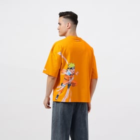 ZVERSE Naruto Hokage Oversized Tshirt, Large Uzamaki Orange